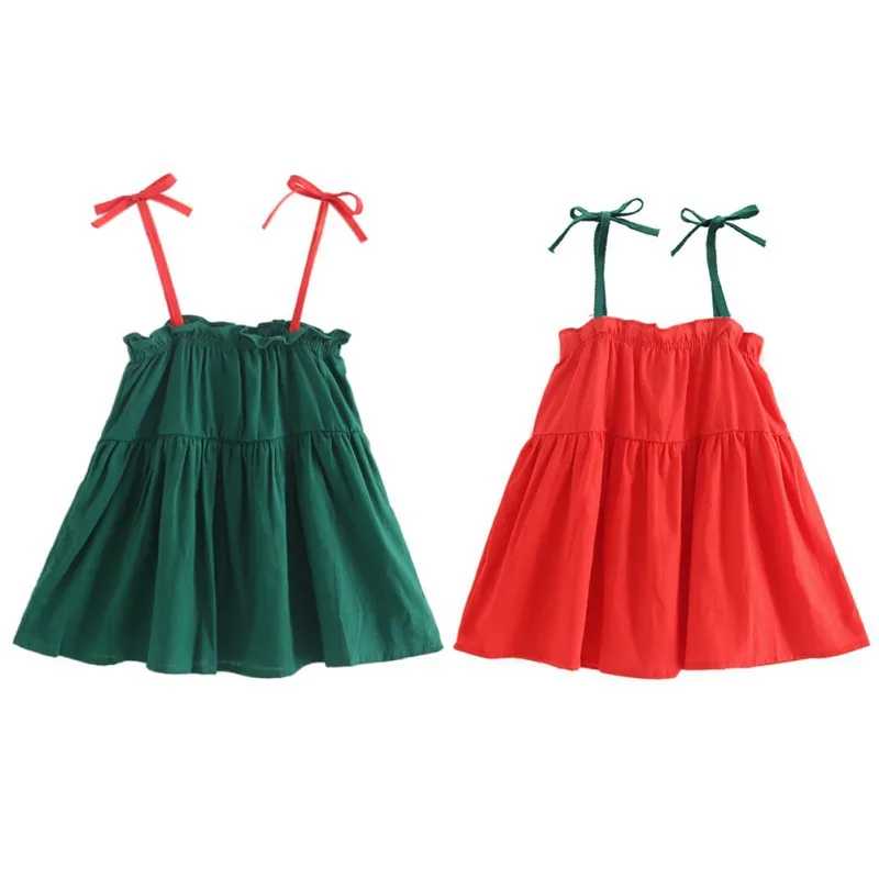 2018 New Real Knee Sleeveless Bow Cute Baby Girl Clothes Dress Slip