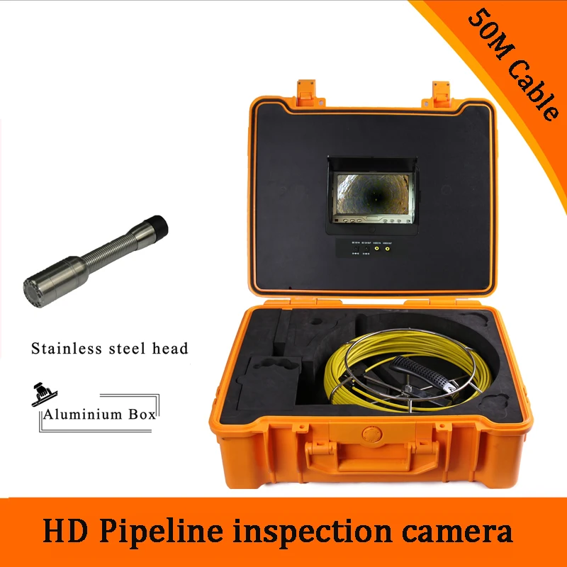 1 set 50M Cable industry Endoscope Camera HD 800TVL line 7 inch TFT LCD Display