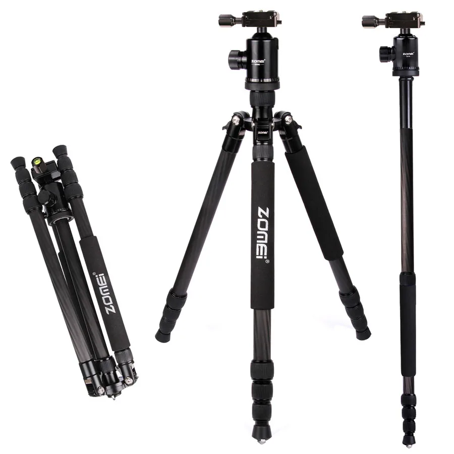 

ZOMEI Z888C Camera Tripod Stand Holder Professional Travel Tripods With Ball head Carbon Fiber Cameras Monopod For DSLR Camera