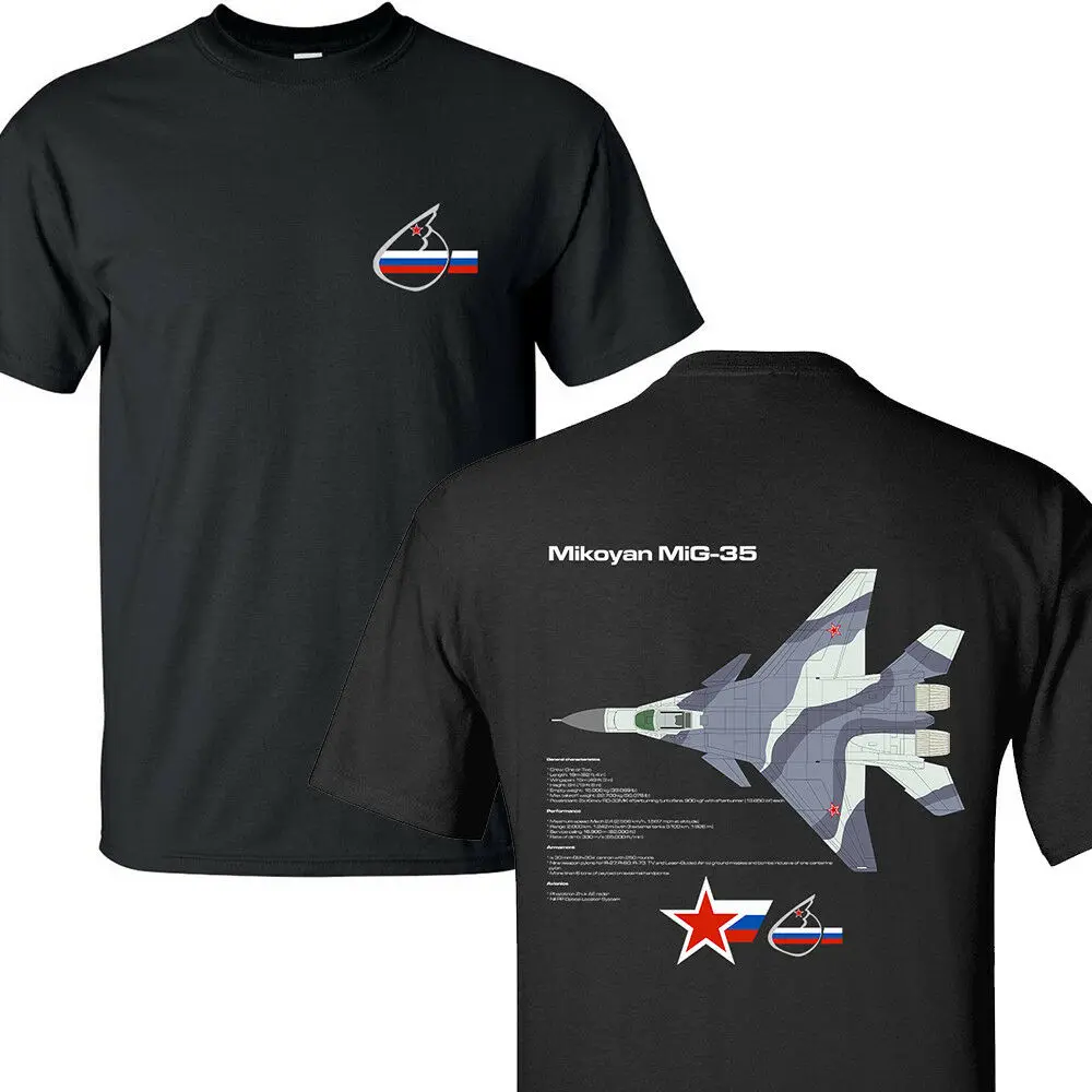 Mikoyan MiG-35 Fulcrum-F русская ВВС реактивный истребитель черные футболки S-3XL | Мужская