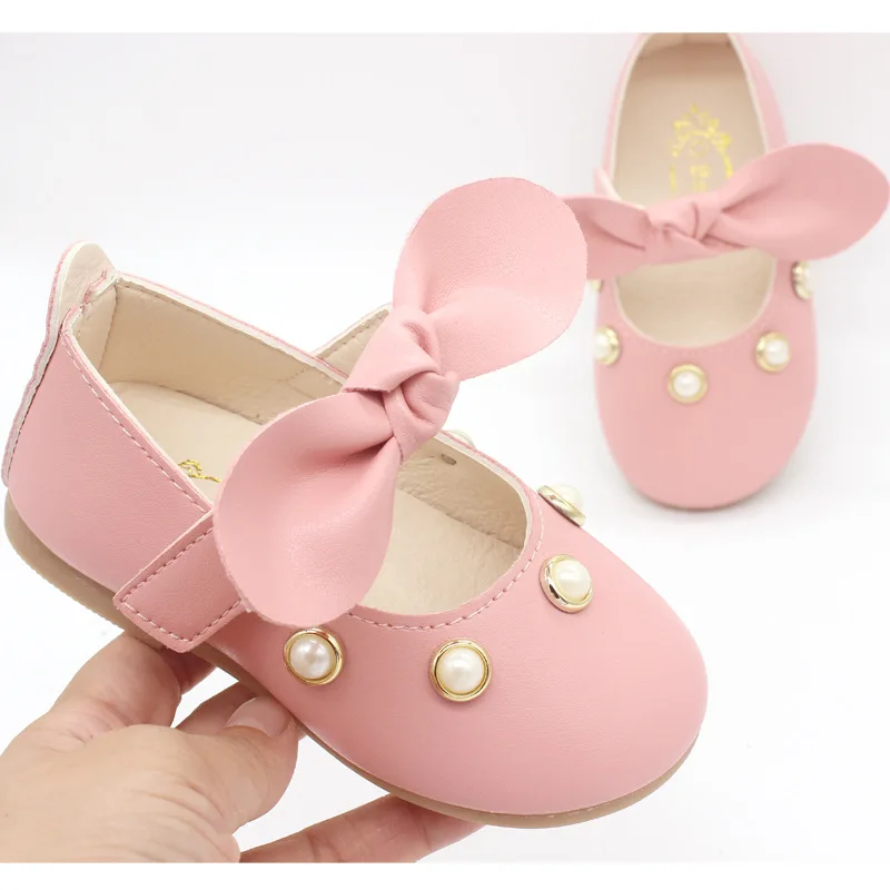 Обувь для девочек, расшитая стразами, обувь для маленьких принцесс вечерние ная обувь для малышей, сандалии для вечеринок с бусинами, весна-осень, MCH090 - Цвет: Розовый