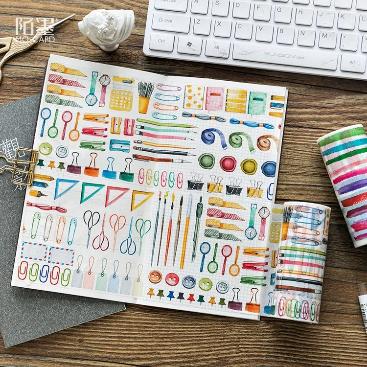 Коллаж васи лента декоративная клейкая Diy Декор Скрапбукинг наклейка этикетка