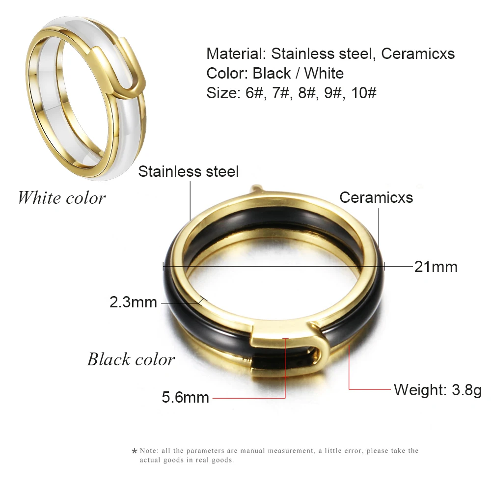 Ceramics Couples Ring fashion gold rings 07(2)