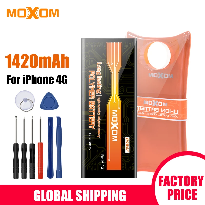 MOXOM батареи для iPhone 4 1420mAh Apple батарея Замена мобильного телефона 3 7 V литиевая