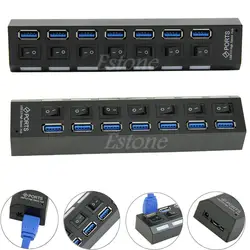 7 Порты и разъёмы USB 3,0 концентратор с включения/выключения-коврик для мыши