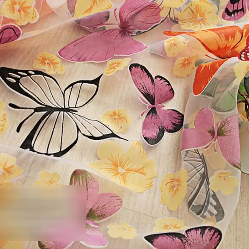 4x Floral Butterfly Sheer Curtains Sheers Voile Tulle Window Curtain 204 X 95cm
