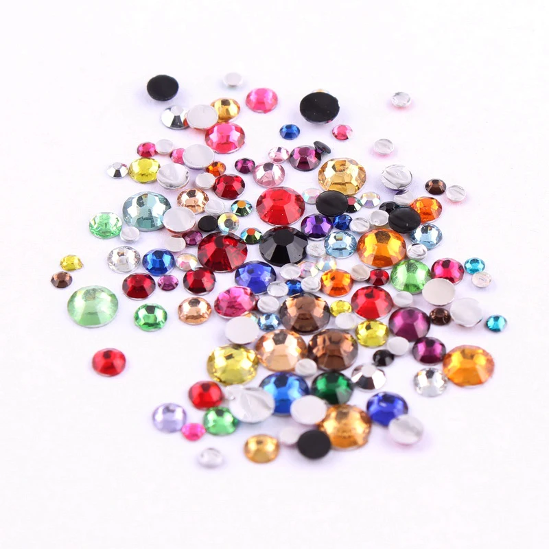 1000pcs 2,3,4,5mm Rhinestone Della Resina di Colore Della Miscela E Formato Rotondo Flatback Colla Sulle Pietre Per Il FAI DA TE Unghie Artistiche|rhinestone mix|rhinestones mix colormixed color - AliExpress