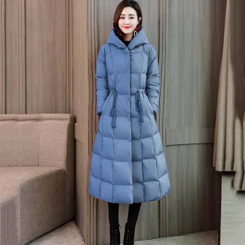 Winter New Collection Bio Fluff Hooded Women's Winter Coat Parka European Style Warm Stylish Women's Winter Jacket - Цвет: blue