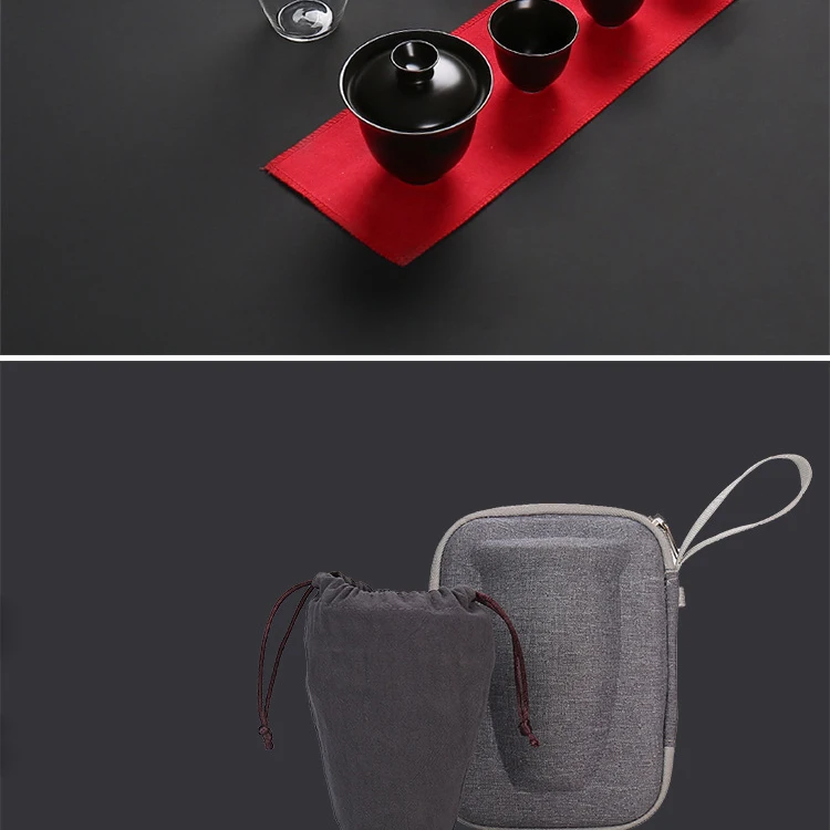 Wourmth дорожный чайный набор, керамический портативный чайный набор, белая фарфоровая чашка Gaiwan, чайная чашка, китайский чайный набор кунг-фу, полный набор, открытый чайный горшок