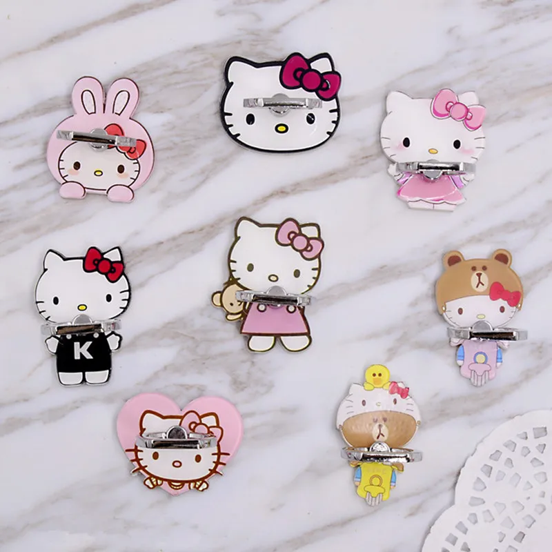 

New Arrival 1 Piece High Quality ABS Cartoon Phone Holder Ring Cute Kitty with Bow Finger Ring Phone Holder for iPhone Huawei