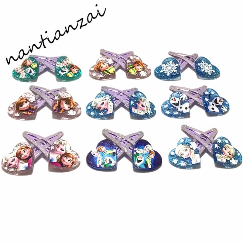 

2PCS Cartoon Princess Elsa Anna Hair Clip Girls Hair pins Hair Accessories Headwear Hairwear hair elastics bands headbands
