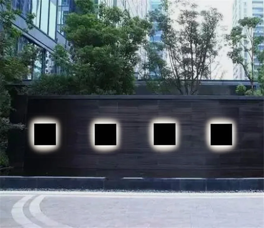 Externa à Prova Quadrada de Parede para Jardim Iluminação de Alumínio Luz de Led para Parede D'água Luminária Corredores Parede Externa Varanda Corredor Nr21 2 jardim, corredores, parede externa, varanda, corredor, iluminação de alumínio nr21