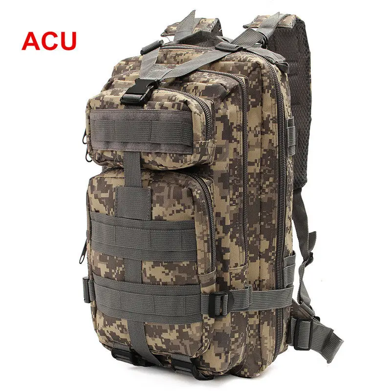 30L военный тактический рюкзак, рюкзак, регулируемый, для путешествий, кемпинга, треккинга, камуфляжная сумка, для улицы, спортивная сумка, армейская сумка - Цвет: ACU