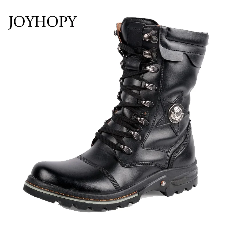 High Quality Man Fashion Retro Punk Combat Boots Winter England Casual