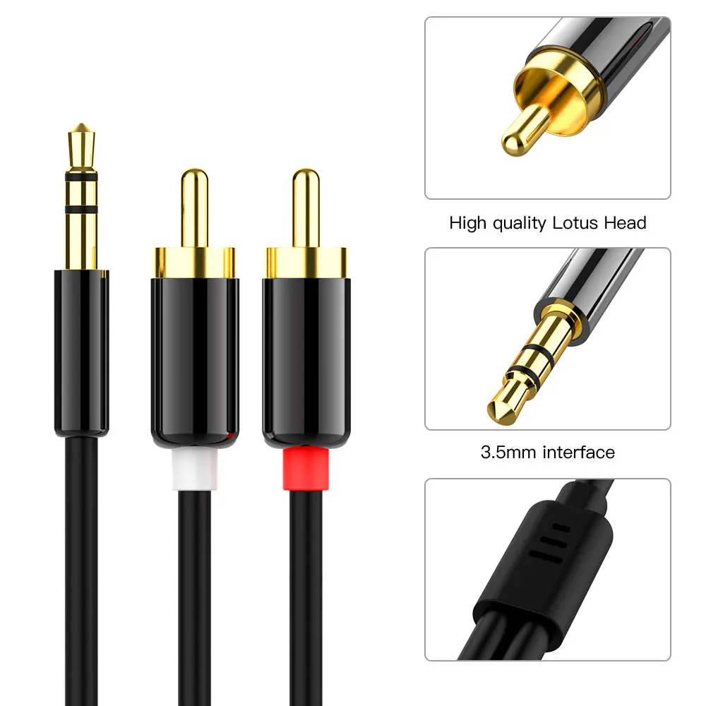 3.5 Double RCA Cable 2RCA to 3.5mm Jack audio cable 3.5mm Jack Rca Aux cable For phone Edifer Home Theater DVD 2RCA audio cable 3.5 Double RCA Cable 2RCA to 3.5mm Jack audio cable 3.5mm Jack Rca Aux cable For phone Edifer Home Theater DVD 2RCA audio cable