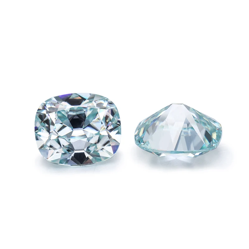 

6*8mm cushion old mine cut light blue color moissanites price jewelry