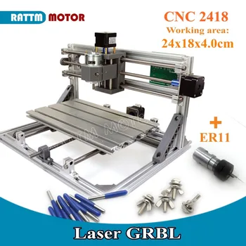 

RU Ship CNC machine GRBL control 2418 working area 24x18x4.0cm,3 Axis Pcb Pvc milling rounter machine desktop