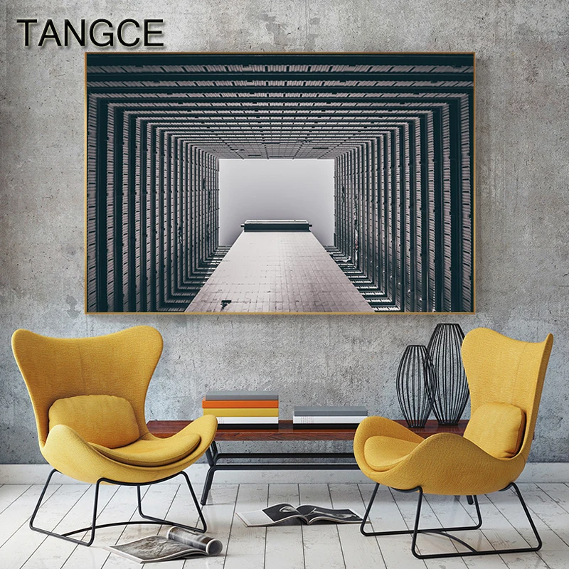 

Modern City Building Canvas Print Big Size Painting On The Wall for Living Room Pop Tableaux Poster Decorativos Industrial Decor