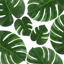 10 шт. имитация Monstera Премиум искусственные Пальмовые Листья джунгли пляж тема украшения многоразовые поддельные тропические листья, как показано на рисунке