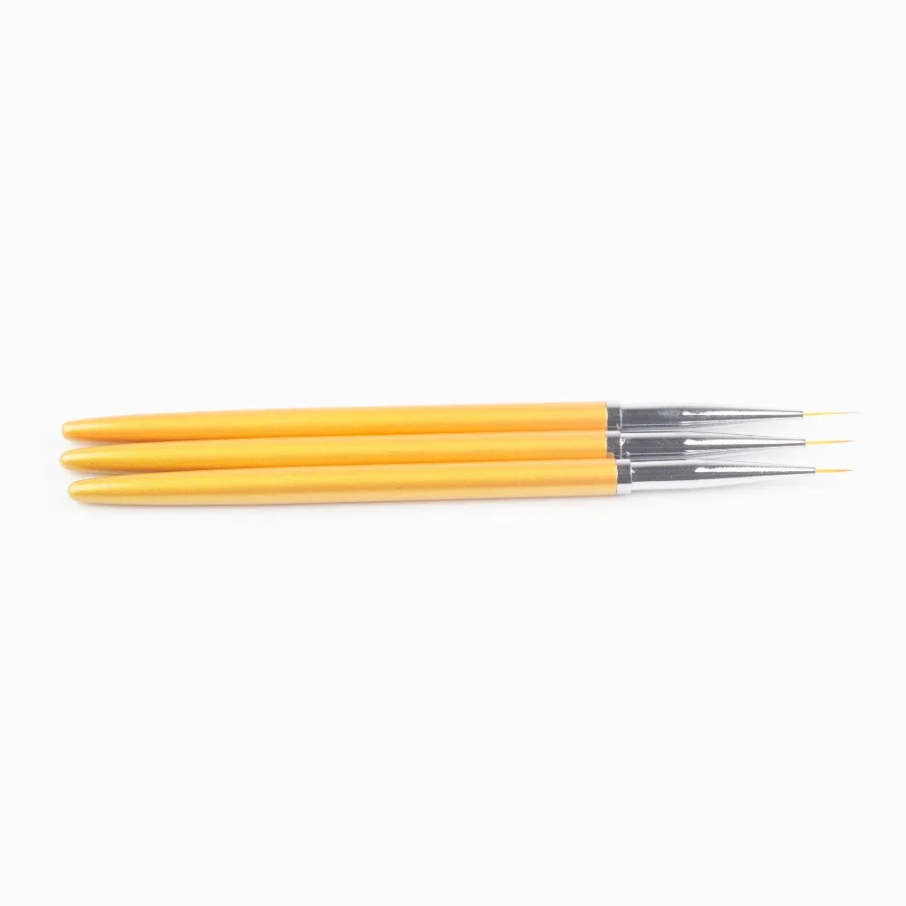 Ручка для живописи кисти 3 шт./компл. золото дизайн Профессиональный Высокое качество ультрафиолетового света на гвозде, линия Гель-лак для ногтей советы 3D Дизайн Маникюр для рисования