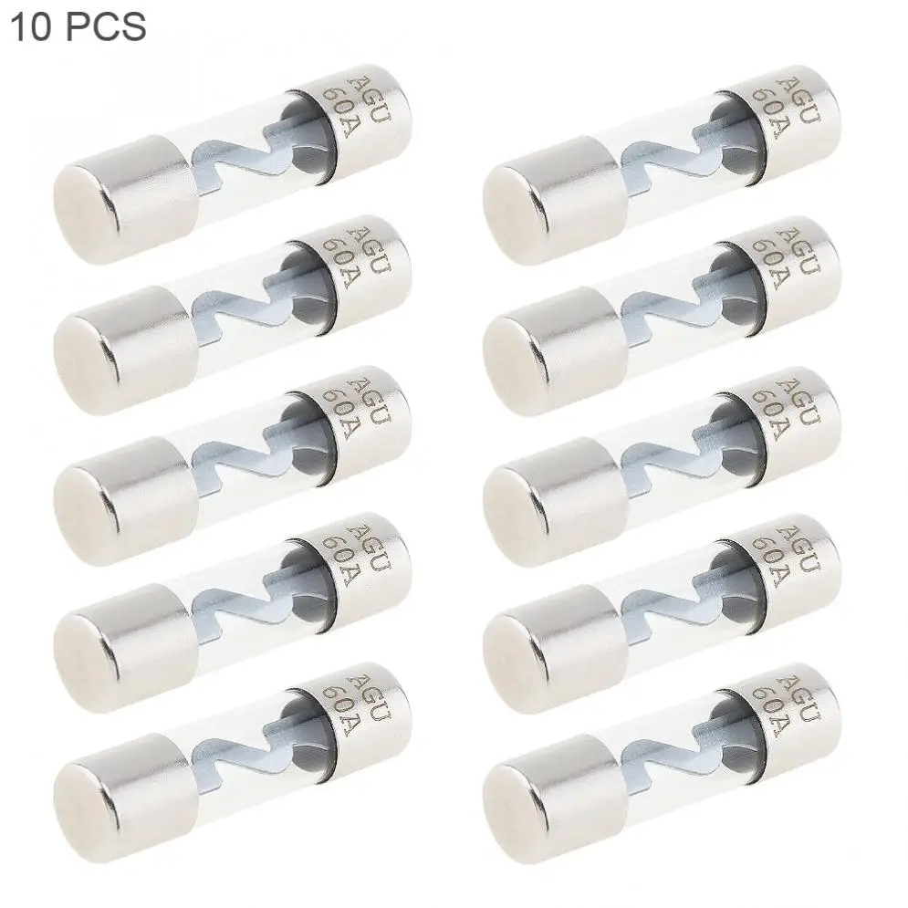 10pcs 60A Replaceable Car Audio Power Amplifier Glass AGU Nickel Plated