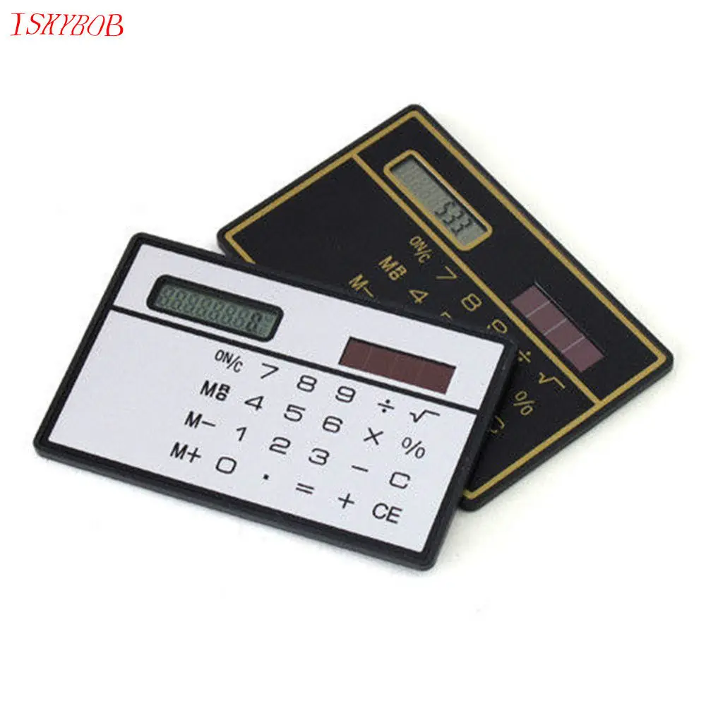 

Mini Slim Credit Card Solar Power Pocket Basic 8-Digit Calculator Device