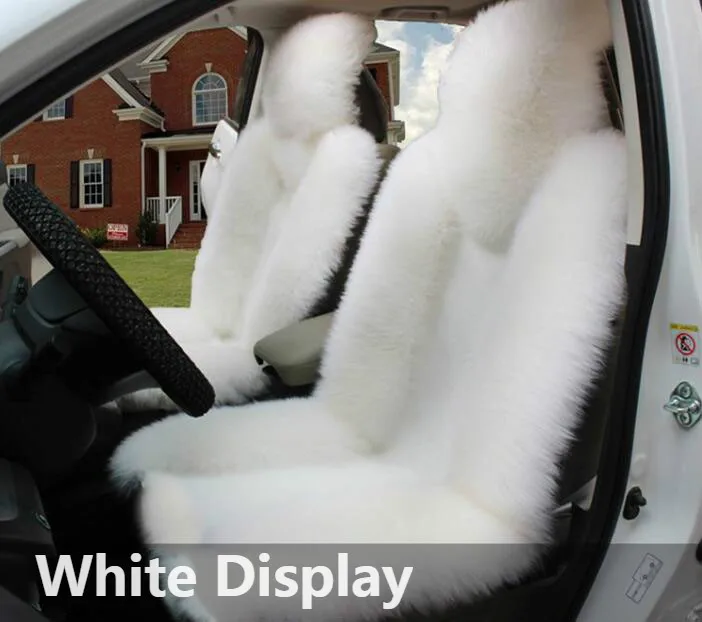 Подушка для сиденья автомобиля зимняя чистая шерстяная подушка Австралийский мех один плюшевый стульчик крышка женская зимняя теплая автомобильная универсальная подушка