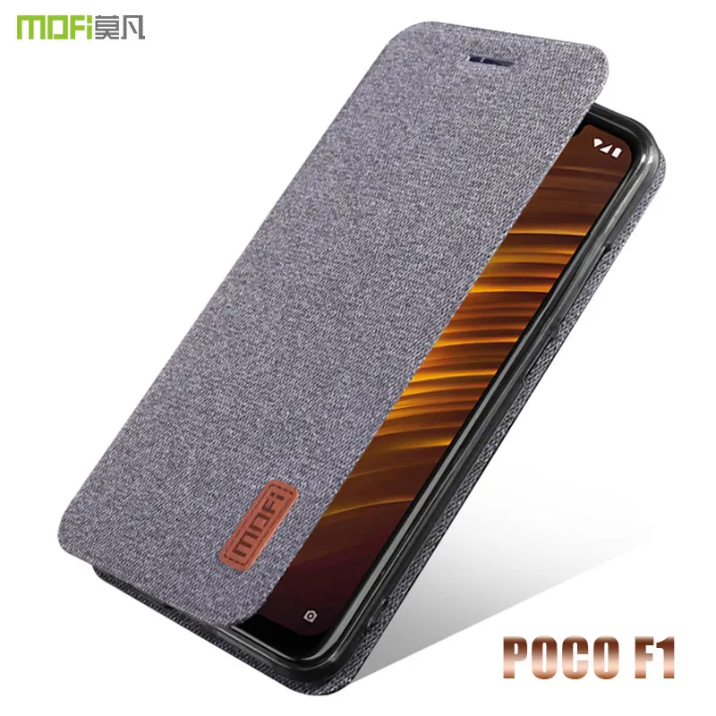 Чехол Pocophone F1 чехол MOFI для Xiaomi тканевый флип-чехол Poco Силиконовый ТПУ с полным