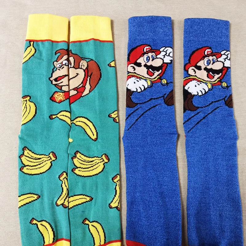 Новые носки для косплея Супер Марио Ослик Конг, мужские Гольфы с героями мультфильмов, носки Mario Bros, спортивные носки для взрослых