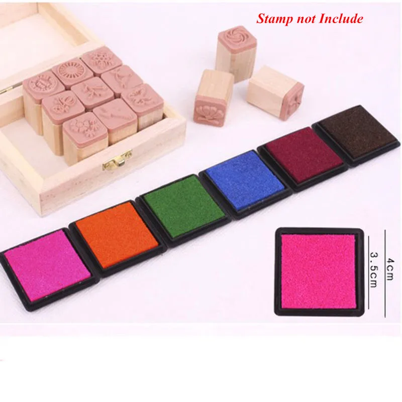 

12 Colors Cute Inkpad Craft Oil Based DIY Ink Pads for Rubber Stamps Fabric Scrapbook Wedding Decor Fingerprint Stamp Pad
