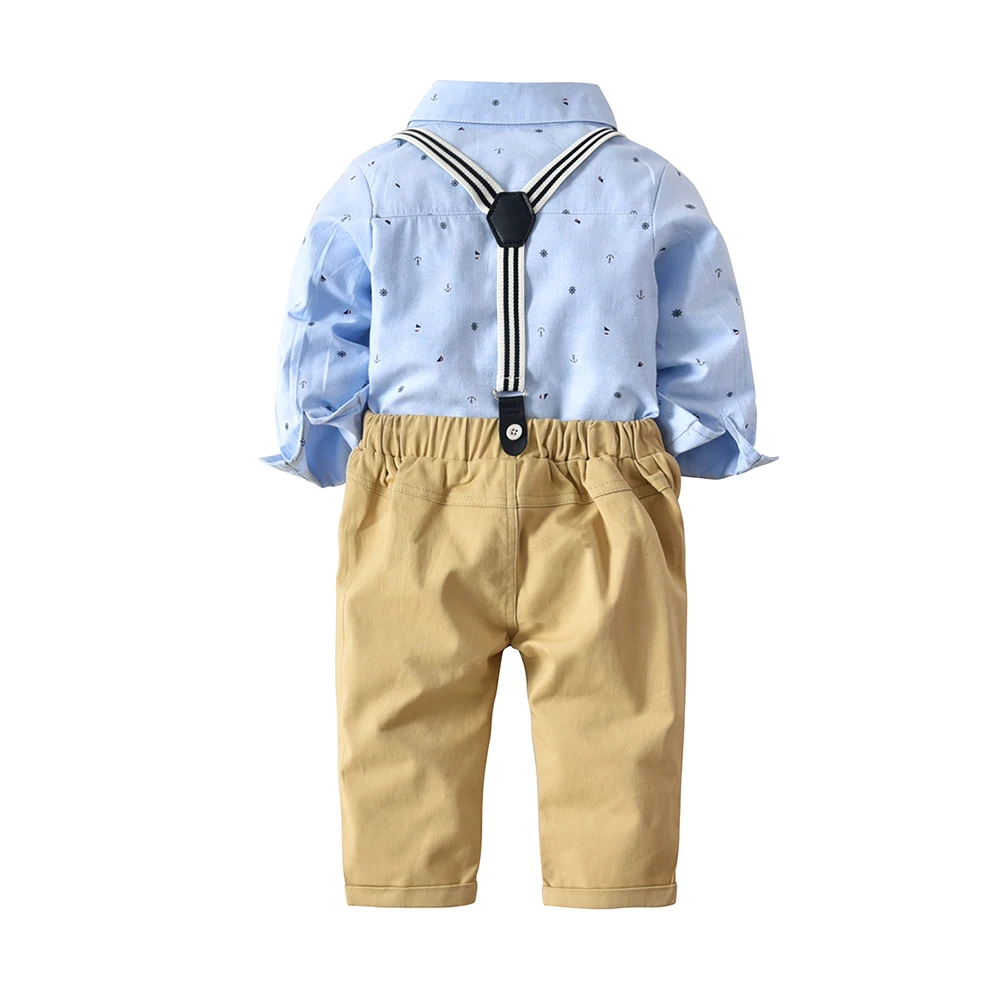 Casual Boy Clothing Baby Sets Baby Clothes Gentleman Shirt + Pants Family Wear Spring Autumn Winter Children Sets with Tie 3