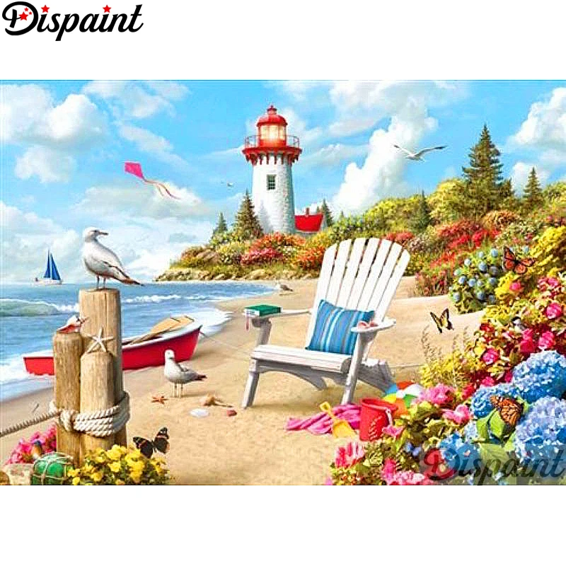 

Dispaint Full Square/Round Drill 5D DIY Diamond Painting "High tower chair" 3D Embroidery Cross Stitch Home Decor Gift A12610