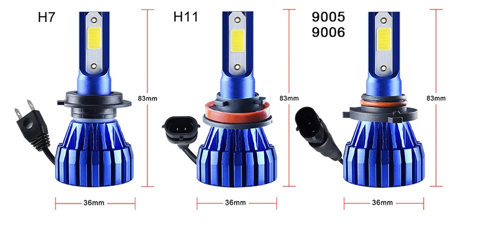  LED H7 H4 LED Car Headlight bulb 3000K 4300K 6500K 8000K H1 H11 H8 9005 9006 HB3 12V COB 5000LM 1860 10000LM 50W Fanless fan (15)
