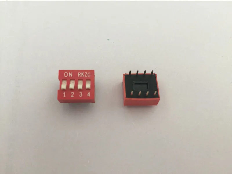 

100pcs 4P 4 Position DIP Switch 2.54mm Pitch 2 Row 8 Pin DIP Switch