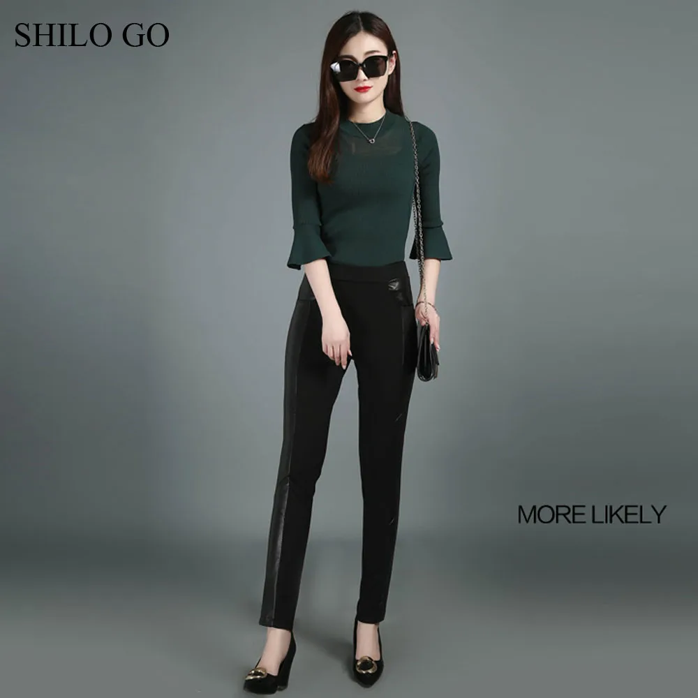 Женские кожаные брюки SHILO GO осенние модные из натуральной овечьей кожи