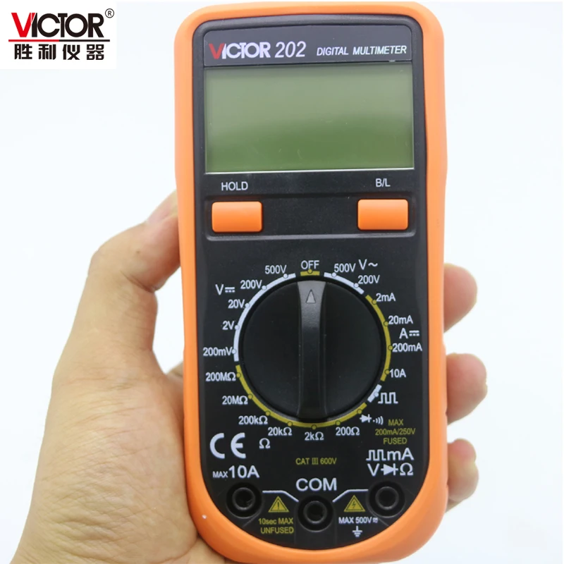 Portable VICTOR VC202 Digital Multimeter with diode tester function
