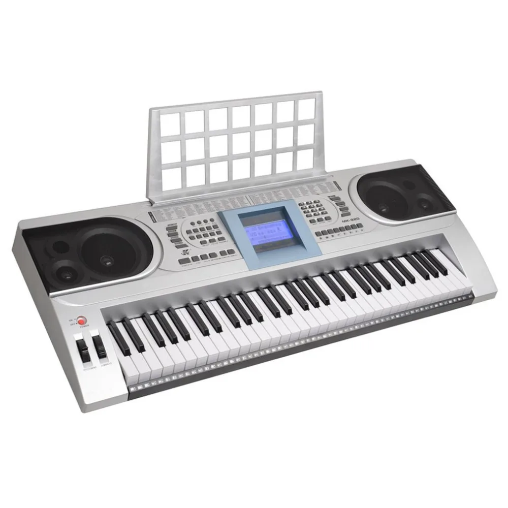 

100 Timbres 100 Rhythms Electronic Organ 61-Key Electronic Keyboard LCD Electone MP3 Music Player Electric Piano Silver