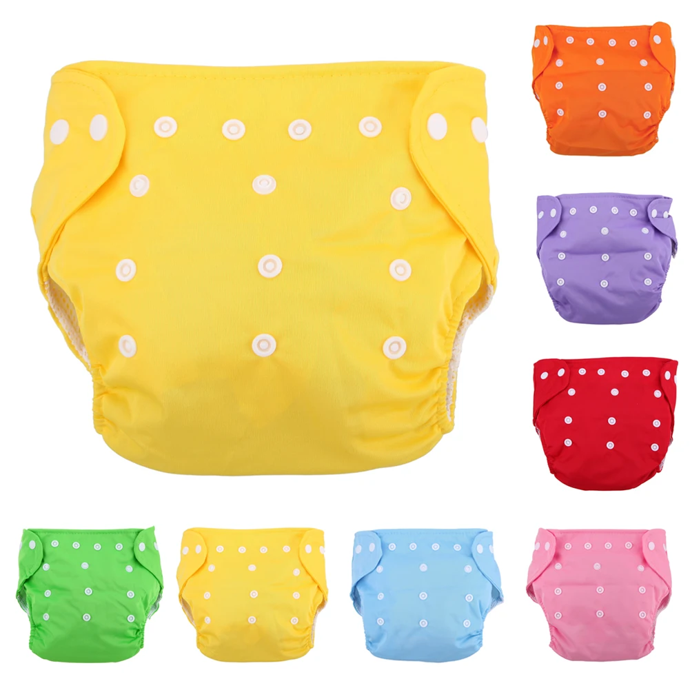 1Pc Reusable Adjustable Infant Diapers Unisex font b Baby b font Washable Grid Soft Cover font