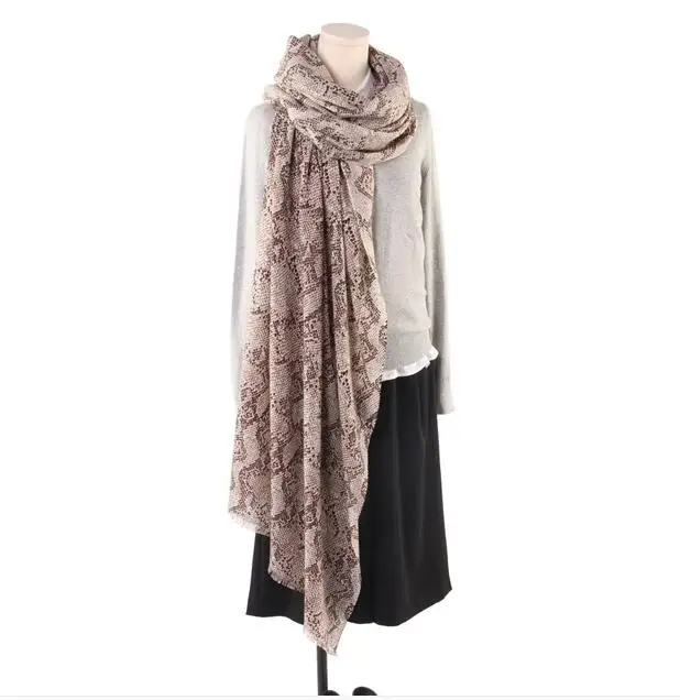 Naizaiga мерсеризованная шерсть весенний шарф с принтом зимний теплый бренд змеиная Пашмина Женская модная шаль SN25