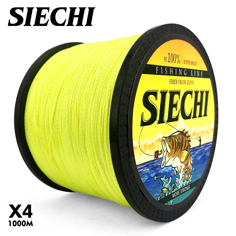SIECHI العلامة التجارية 1000 M 4 ستراند 18-80lb PE المتعددة الشعيرات مضفر الصيد الحبل خيط صنارة الصيد الصيد موضوع سلك للصيد البحري