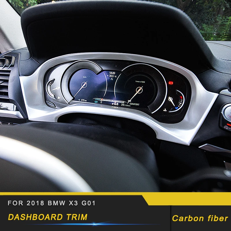Автомобиль ABS углеродного волокна матовый рамка приборной панели накладка кольцо украшения с наклейками аксессуары для 2018 BMW X3 G01