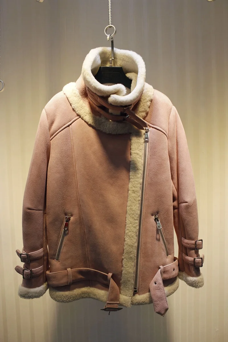 2018 women's winter LUXURY SHEEP FUR suede sheepskin surface shearling