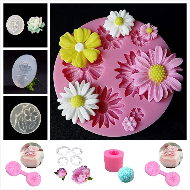 Rose Flowers Silicone Mold Cake Chocolate Mold Wedding Cake Decorating Tools Fondant Sugarcraft Cake Mold
