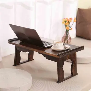 

Japanese Style Antique Small Tea Table Folding Legs Rectangle Paulownia Wood Traditional Asian Furniture Living Room Low Table