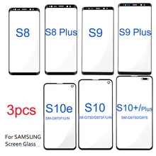 3 шт. внешнее стекло экрана для SAMSUNG S8 S9 S10 plus передняя линза ремонтные части стекла S10e