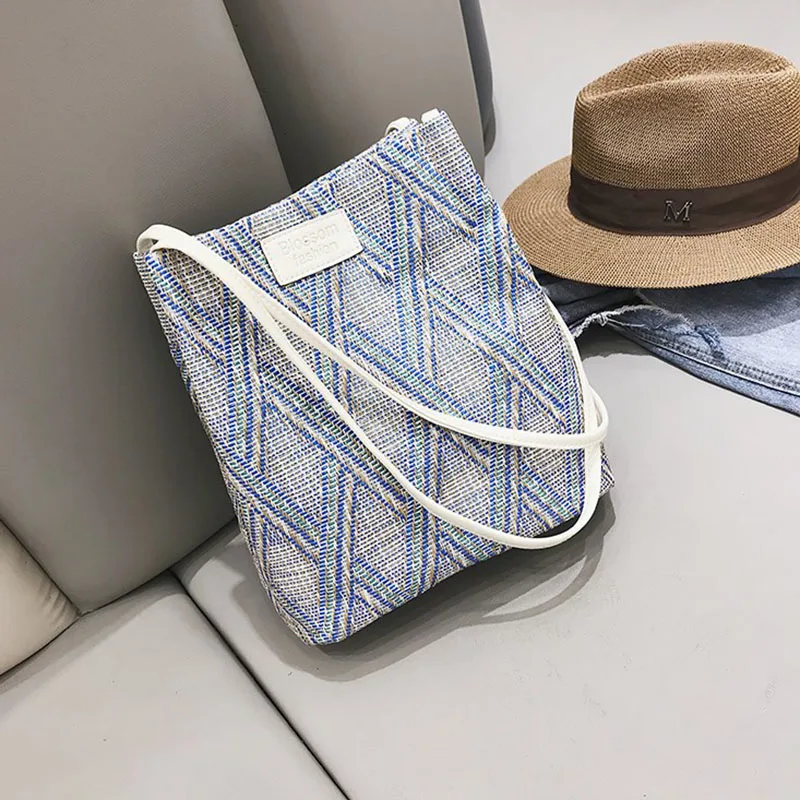 New Summer Beach Women Handbag INS Popular Female Casual Straw Bags Large Lady Travel Shoulder Bag Handmade Knitted Tote SS3344 (7)