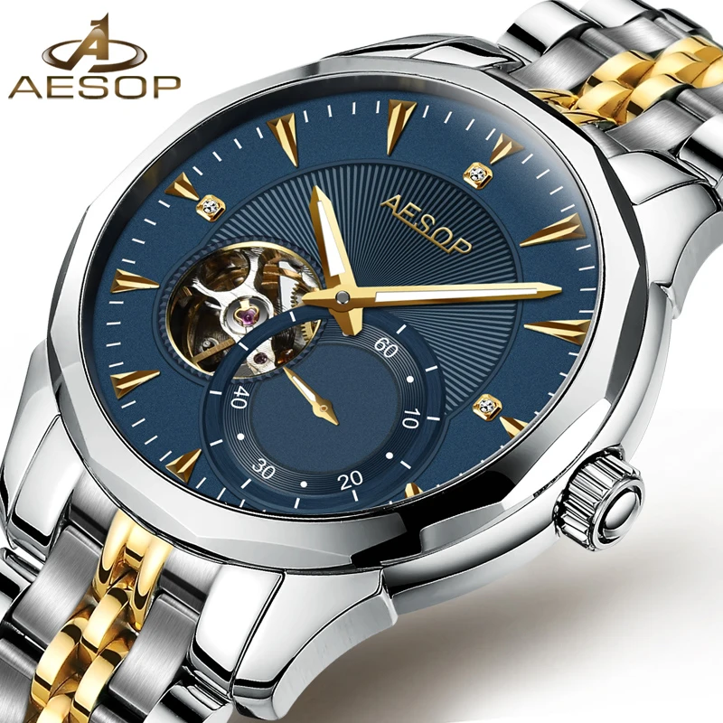 

2019 AESOP Luxury Brand Automatic Mechanical Watches Men's Simple Business Casual Men Clock Sapphire Crystal Wrist Wristwatch