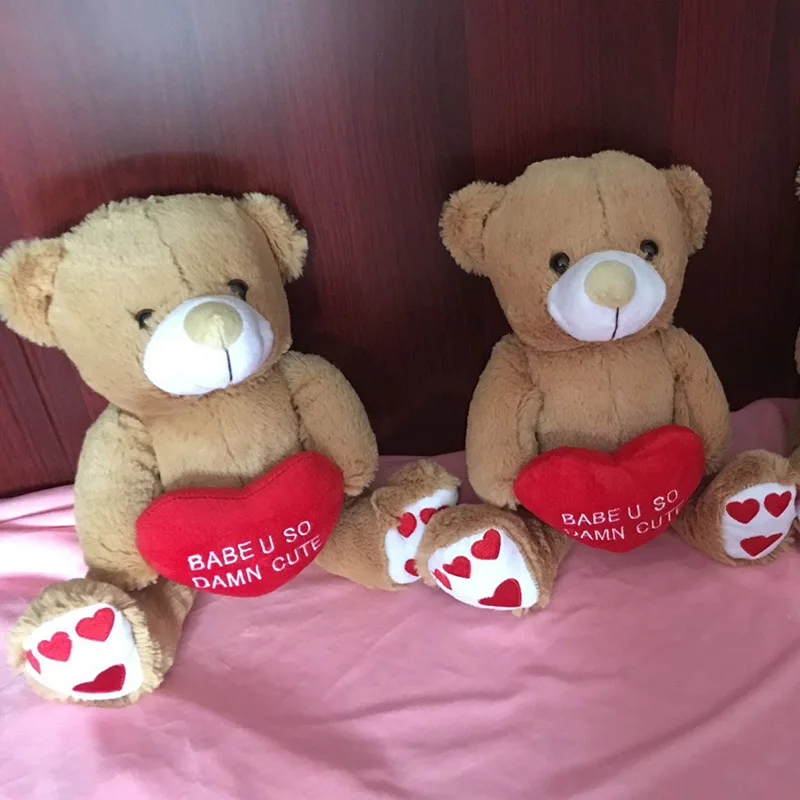 

Wholesale Lovely Cute Plush Valentine Teddy Bear with Red Heart Stuffed Teddy Bear for Valentine's Day Gifts