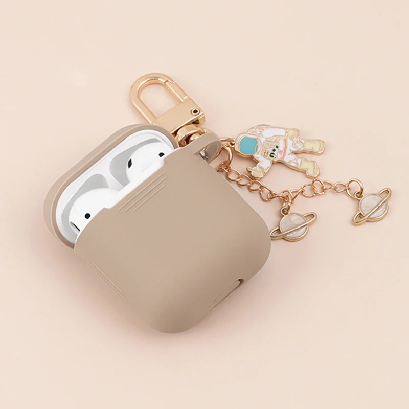 Космический космонавт, космонавт, защитный чехол для Airpods, чехол, аксессуары, Bluetooth, силиконовый чехол для наушников, брелок для ключей