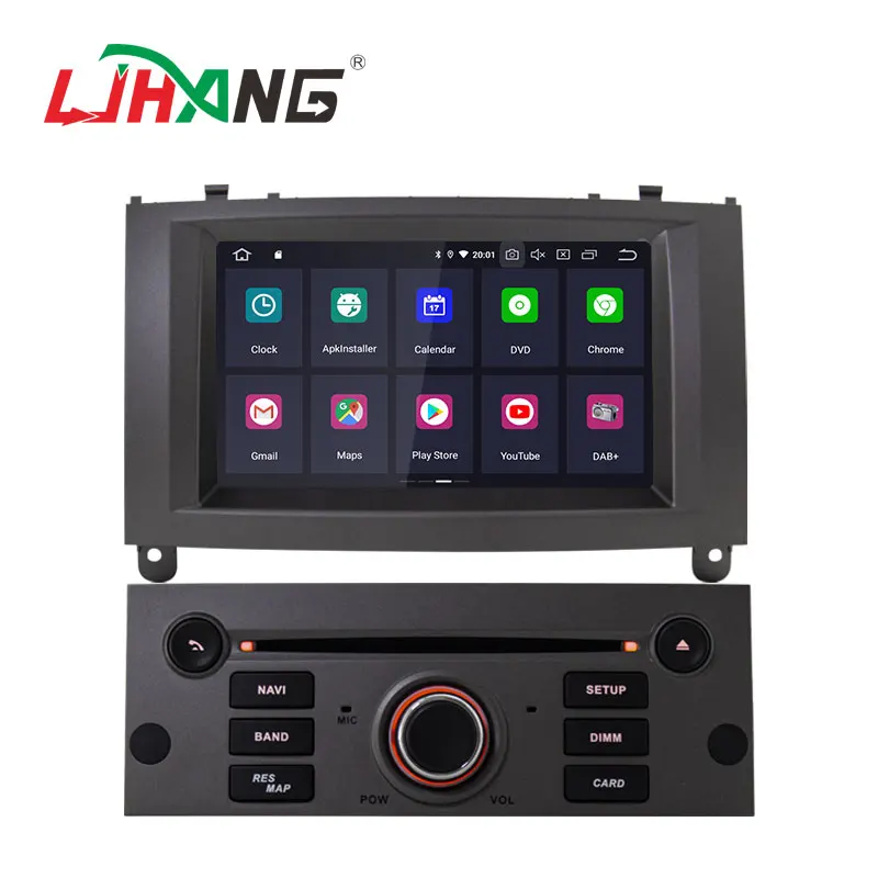 Perfect LJHANG IPS Android 9.0 Car DVD Player For Peugeot 407 2004-2010 GPS Navi Multimedia Autoaudio Stereo Car Radio Bluetooth WIFI BT 1